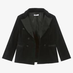 Patachou-Черный бархатный блейзер | Childrensalon Outlet
