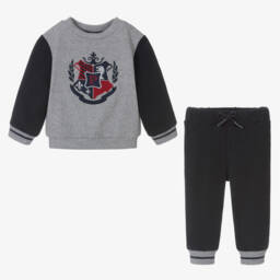Patachou-Boys Blue and Grey Jersey Set | Childrensalon Outlet