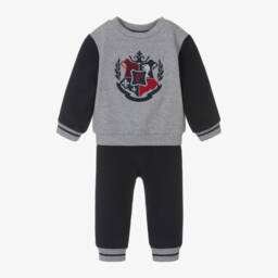 Patachou-Boys Blue and Grey Jersey Set | Childrensalon Outlet