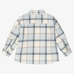 Patachou-قميص قطن فلانيل كاروهات لون أزرق للأولاد | Childrensalon Outlet