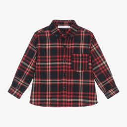 Patachou-Boys Blue Checked Button-Up Shirt | Childrensalon Outlet