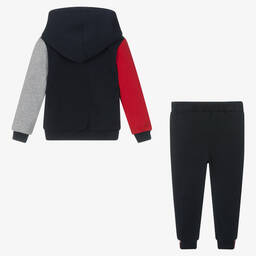 Patachou-بدلة رياضية قطن لون كحلي بألوان بلوك للأولاد | Childrensalon Outlet