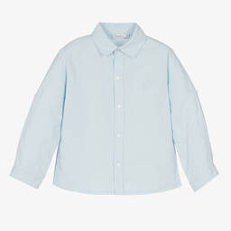 Patachou-Boys Blue Cotton & Linen Shirt | Childrensalon Outlet