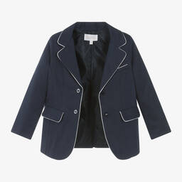 Patachou-Boys Blue Cotton & Linen Shorts Suit | Childrensalon Outlet