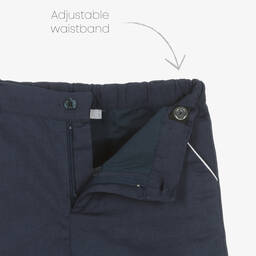 Patachou-Boys Blue Cotton & Linen Shorts Suit | Childrensalon Outlet