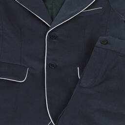 Patachou-Boys Blue Cotton & Linen Shorts Suit | Childrensalon Outlet