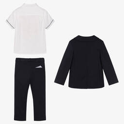 Patachou-Синий костюм из хлопка и льна | Childrensalon Outlet