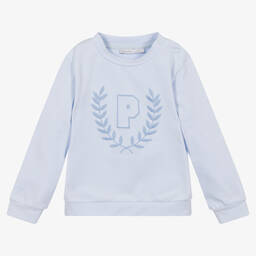 Patachou-Boys Blue Cotton Sweatshirt | Childrensalon Outlet
