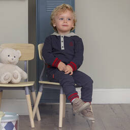 Patachou-Boys Blue Cotton Tracksuit | Childrensalon Outlet