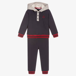 Patachou-Boys Blue Cotton Tracksuit | Childrensalon Outlet
