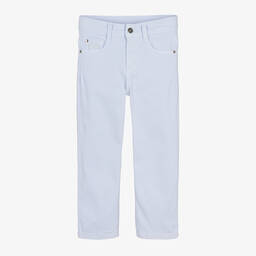 Patachou-Boys Blue Cotton Twill Trousers | Childrensalon Outlet
