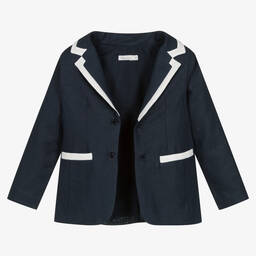 Patachou-Boys Blue Linen Shorts Suit | Childrensalon Outlet