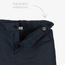 Patachou-Boys Blue Linen Shorts Suit | Childrensalon Outlet