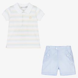 Patachou-طقم شورت قطن لون أزرق باهت للأولاد | Childrensalon Outlet