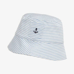 Patachou-Boys Blue Striped Anchor Hat | Childrensalon Outlet
