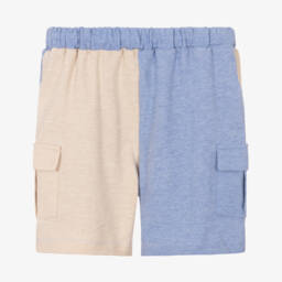 Patachou-Boys Blue & Tan Cotton Shorts | Childrensalon Outlet
