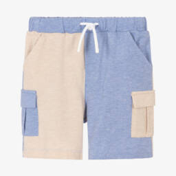 Patachou-Boys Blue & Tan Cotton Shorts | Childrensalon Outlet