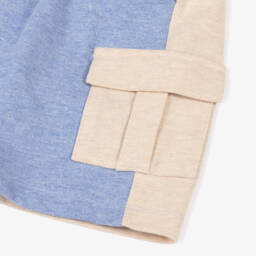 Patachou-Boys Blue & Tan Cotton Shorts | Childrensalon Outlet