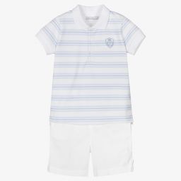 Patachou-Boys Blue & White Shorts Set | Childrensalon Outlet