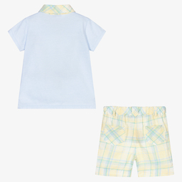 Patachou-Boys Blue & Yellow Shorts Set | Childrensalon Outlet