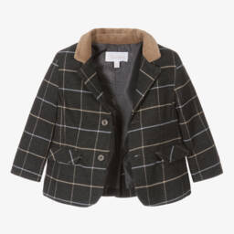 Patachou-Boys Charcoal Checked Jacket | Childrensalon Outlet