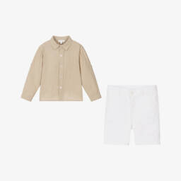 Patachou-Классический бежевый и белый комплект для мальчиков | Childrensalon Outlet