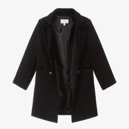 Patachou-Boys Classic Black Long Coat | Childrensalon Outlet