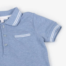 Patachou-بولو كلاسيكي أزرق قطن للأولاد | Childrensalon Outlet