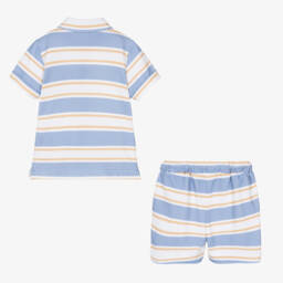 Patachou-Boys Classic Blue Stripe Short Set | Childrensalon Outlet