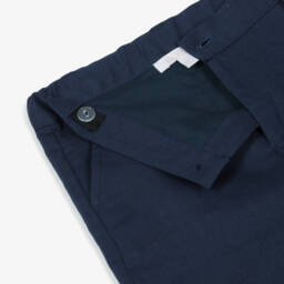 Patachou-Boys Classic Navy Linen Ensemble | Childrensalon Outlet