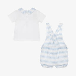 Patachou-Хлопковые синие полосатые комбинезоны для мальчиков | Childrensalon Outlet