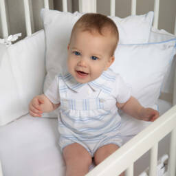 Patachou-Хлопковые синие полосатые комбинезоны для мальчиков | Childrensalon Outlet