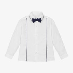 Patachou-Boys Cotton Shirt with Bow Tie | Childrensalon Outlet