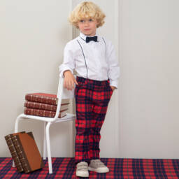Patachou-Boys Cotton Shirt with Bow Tie | Childrensalon Outlet