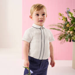 Patachou-Летний комплект кремовый и синий для мальчиков | Childrensalon Outlet