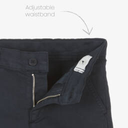 Patachou-Boys Elegant Blue & White Short Set | Childrensalon Outlet