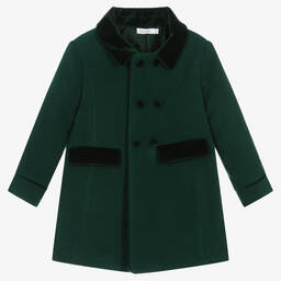 Patachou-Зеленое пальто из войлока | Childrensalon Outlet