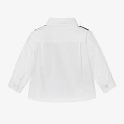 Patachou-Бело-серая рубашка из хлопка для мальчиков | Childrensalon Outlet
