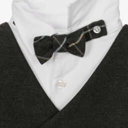 Patachou-Бело-серая рубашка из хлопка для мальчиков | Childrensalon Outlet