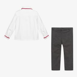 Patachou-Boys Grey & White Trouser Set | Childrensalon Outlet