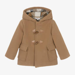 Patachou-Boys Hooded Beige Toggle Coat | Childrensalon Outlet