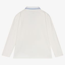 Patachou-Boys Ivory Cotton Polo Shirt | Childrensalon Outlet