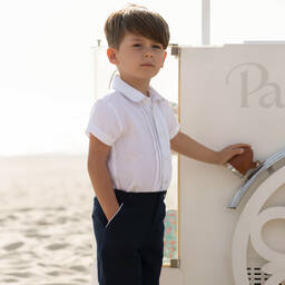 Patachou-Boys Ivory Linen Shirt | Childrensalon Outlet