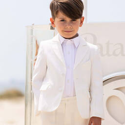 Patachou-Boys Ivory Shorts Suit | Childrensalon Outlet