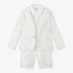 Patachou-Boys Ivory Shorts Suit | Childrensalon Outlet