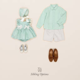 Patachou-Boys Mint Linen-Cotton Blouse | Childrensalon Outlet