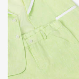 Patachou-طقم صيفي من الكتان النقي باللون النعناعي للأولاد | Childrensalon Outlet
