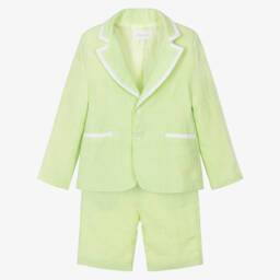 Patachou-طقم صيفي من الكتان النقي باللون النعناعي للأولاد | Childrensalon Outlet