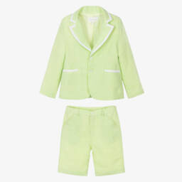 Patachou-طقم صيفي من الكتان النقي باللون النعناعي للأولاد | Childrensalon Outlet