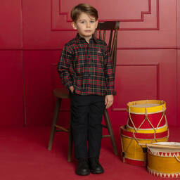 Patachou-Boys Navy Blue Cotton Trousers | Childrensalon Outlet